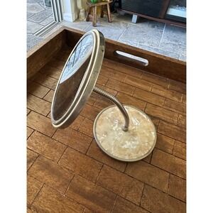 Vintage Mother of Pearl Vanity Mirror Flexible Gooseneck Tabletop Makeup Mirror